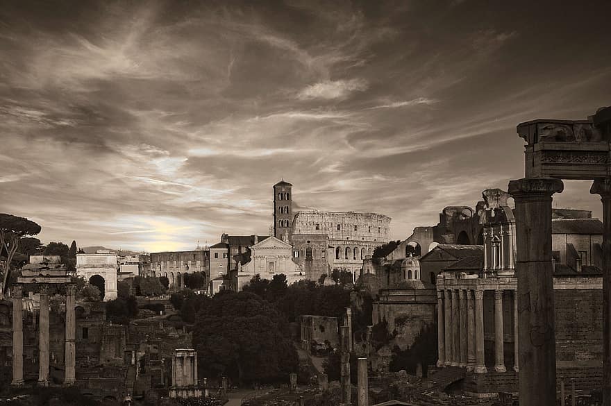 rom, Italien, gammel, romans, historie, berømt, udforske, Colosseo