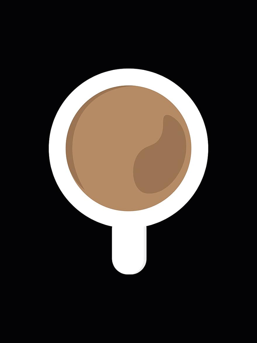cafè, beure, cafeïna, espresso, tassa, calenta, al matí, cappuccino, símbol, il·lustració, calor