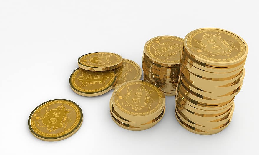 crypto-monnaie, pièces de monnaie, devise, Bitcoin, monnaie numérique, la monnaie internet, d'or, Commerce, signe, l'Internet, le web