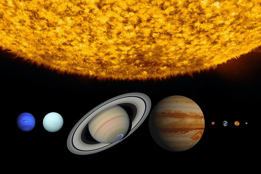 solsystem, at skalere, sol, planeter, univers, galakse, plads, ydre rum, kviksølv, Venus, jorden