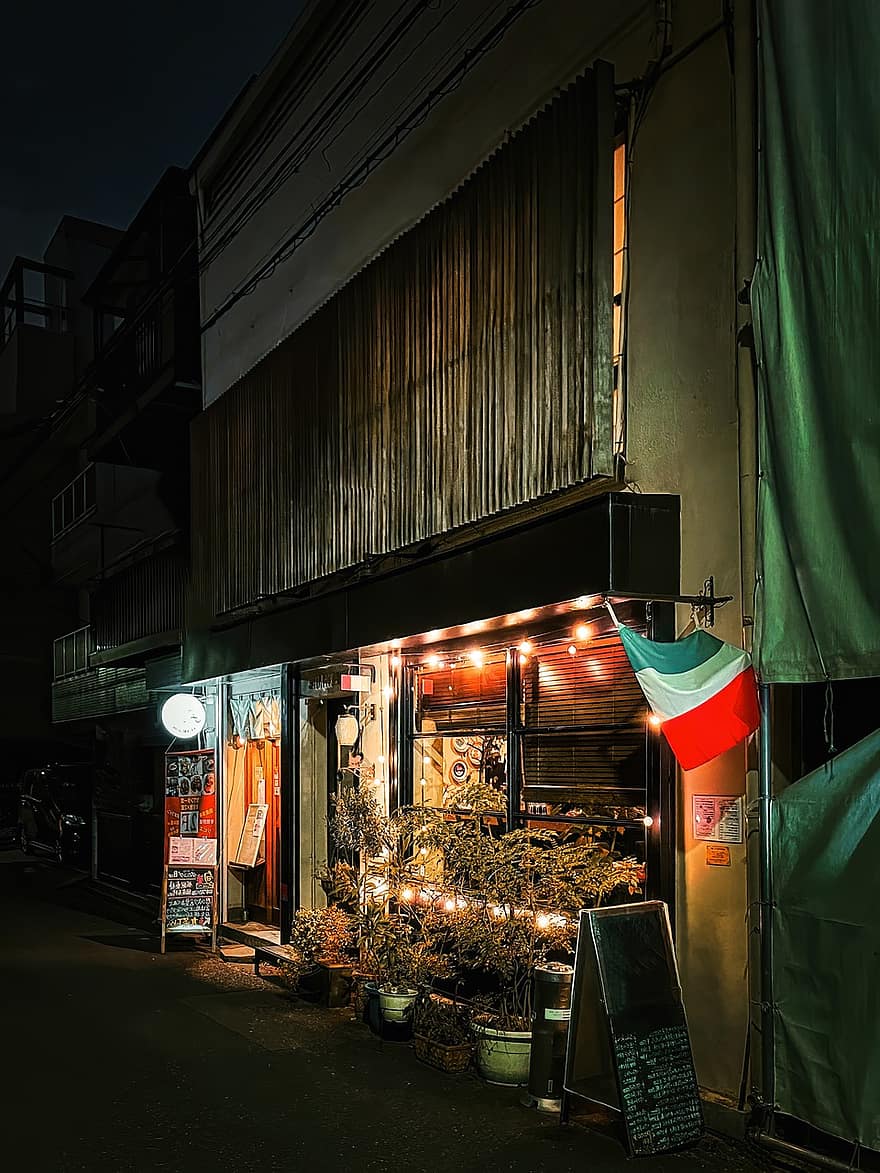 restaurace, městský, ulice, Tokio, Japonsko