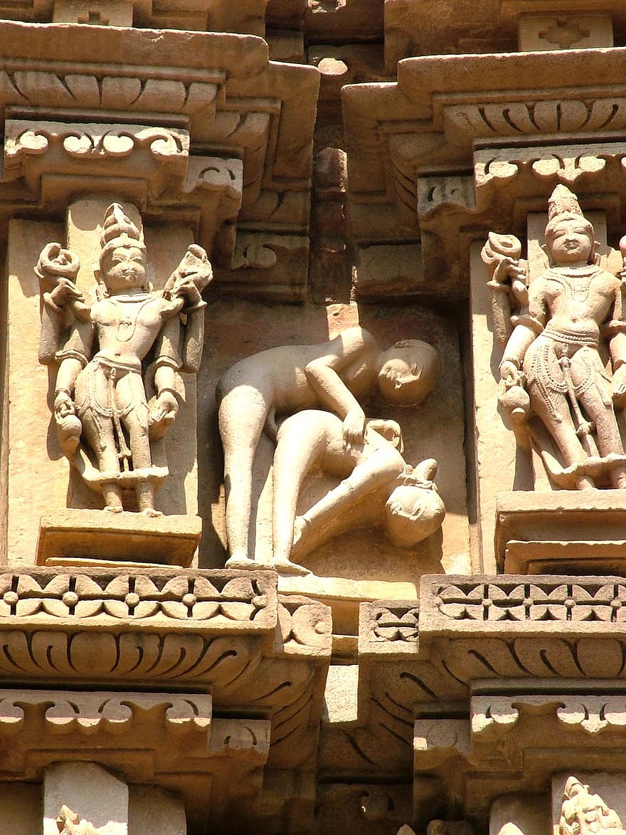 Khajuraho, Kamasutra, India, Monument, Stone, Architecture, Building, Figure, Unesco, Sculpture
