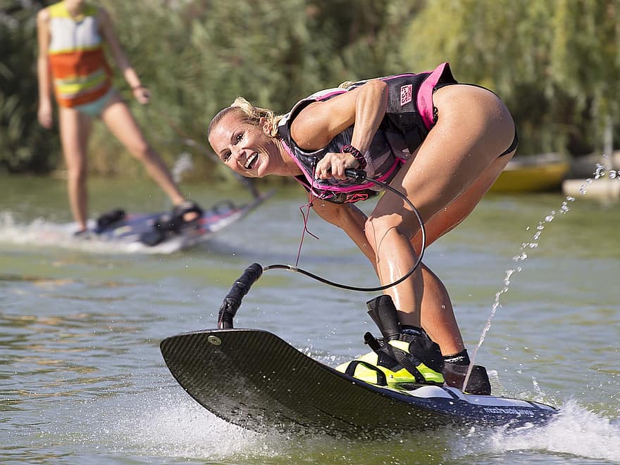 narciarstwo wodne, wakeboarding, woda, lato, sport, Sport wodny, skrajny