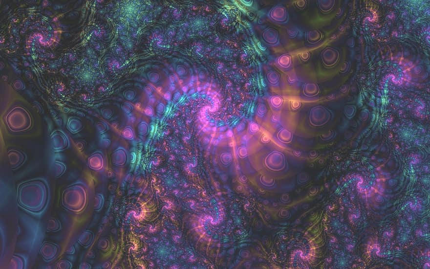 fractale, abstrait, iridescent, math, mystérieux, art, numérique, psychédélique, spirale, vortex, lumière