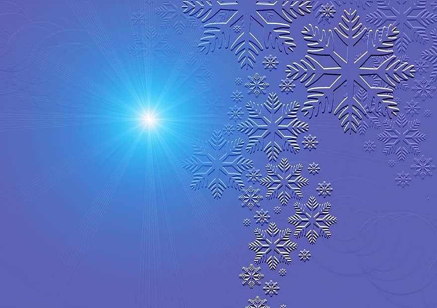 kartka z życzeniami, niebieski, płatki śniegu, Boże Narodzenie, festiwal, gwiazda, Adwent, zimowy, zimno