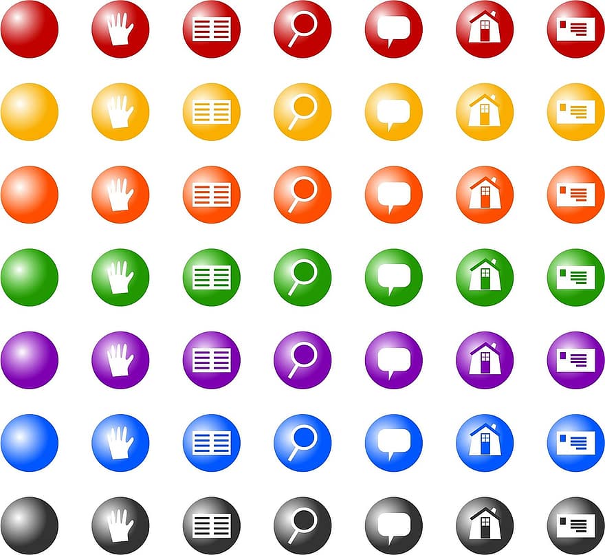 ikony, tvary, symbolů, soubor, sbírka, web, Internet, webové ikony