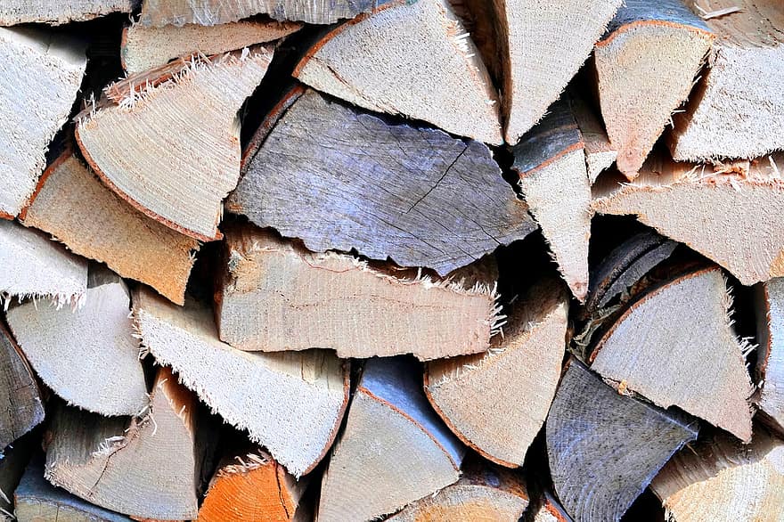 خشب ، الحطب ، كومة الخشب ، حطب الوقود ، لحاء الشجر ، تأجيج ، الأخشاب ، كومة ، الخلفيات ، قريب ، صناعة الخشب