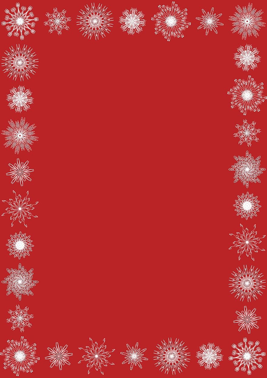 Boże Narodzenie, wakacje, ostrokrzew, śnieg, płatek śniegu, czerwony, biały, szablon, granica, tło, dekoracja
