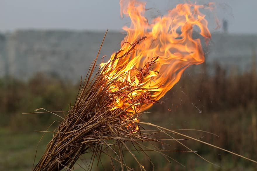 fuego, llama, antorcha, fenomeno natural, ardiente, calor, temperatura, de cerca, infierno, hoguera, amarillo