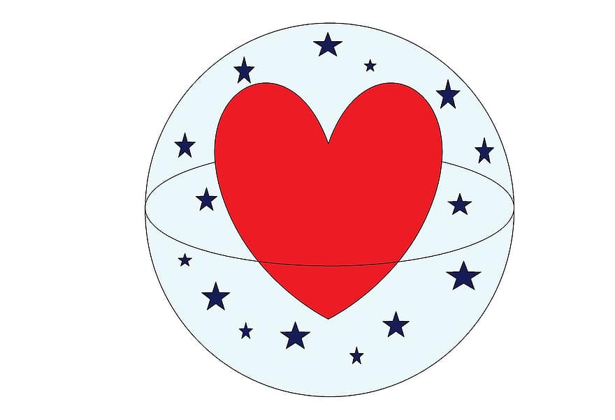 hjerte, Christal Bowl, kjærlighet, rød