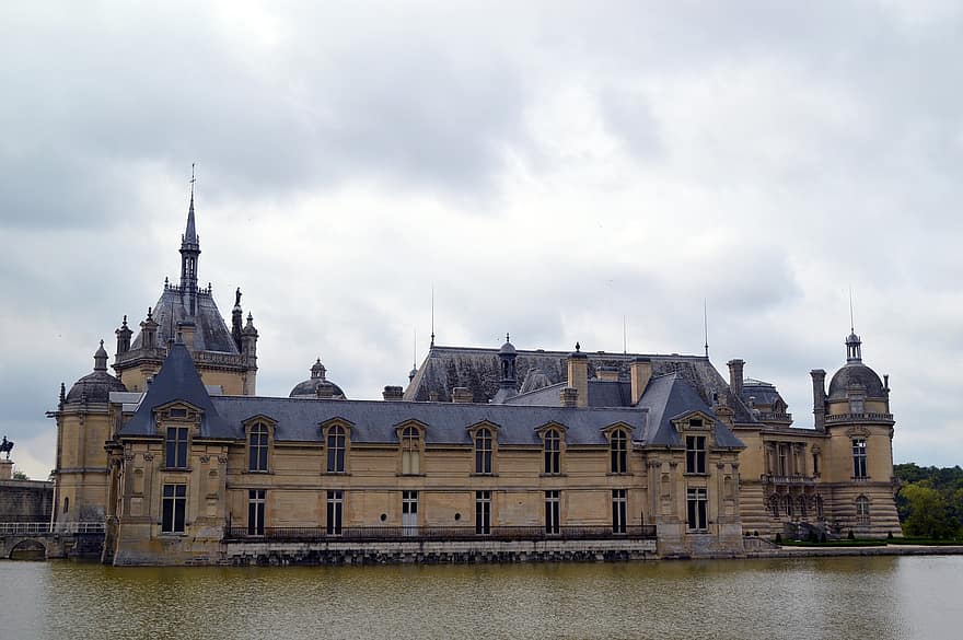 castell, edifici, monument, museu, arquitectura, chantilly, història, famós, picardie