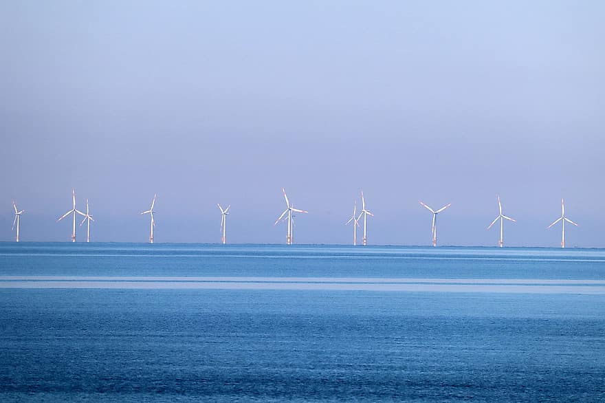 kincir, pembangkit listrik tenaga angin, turbin, tenaga angin, teknologi, energi angin, di lepas pantai, energi terbarukan, energi, energi alternatif, laut