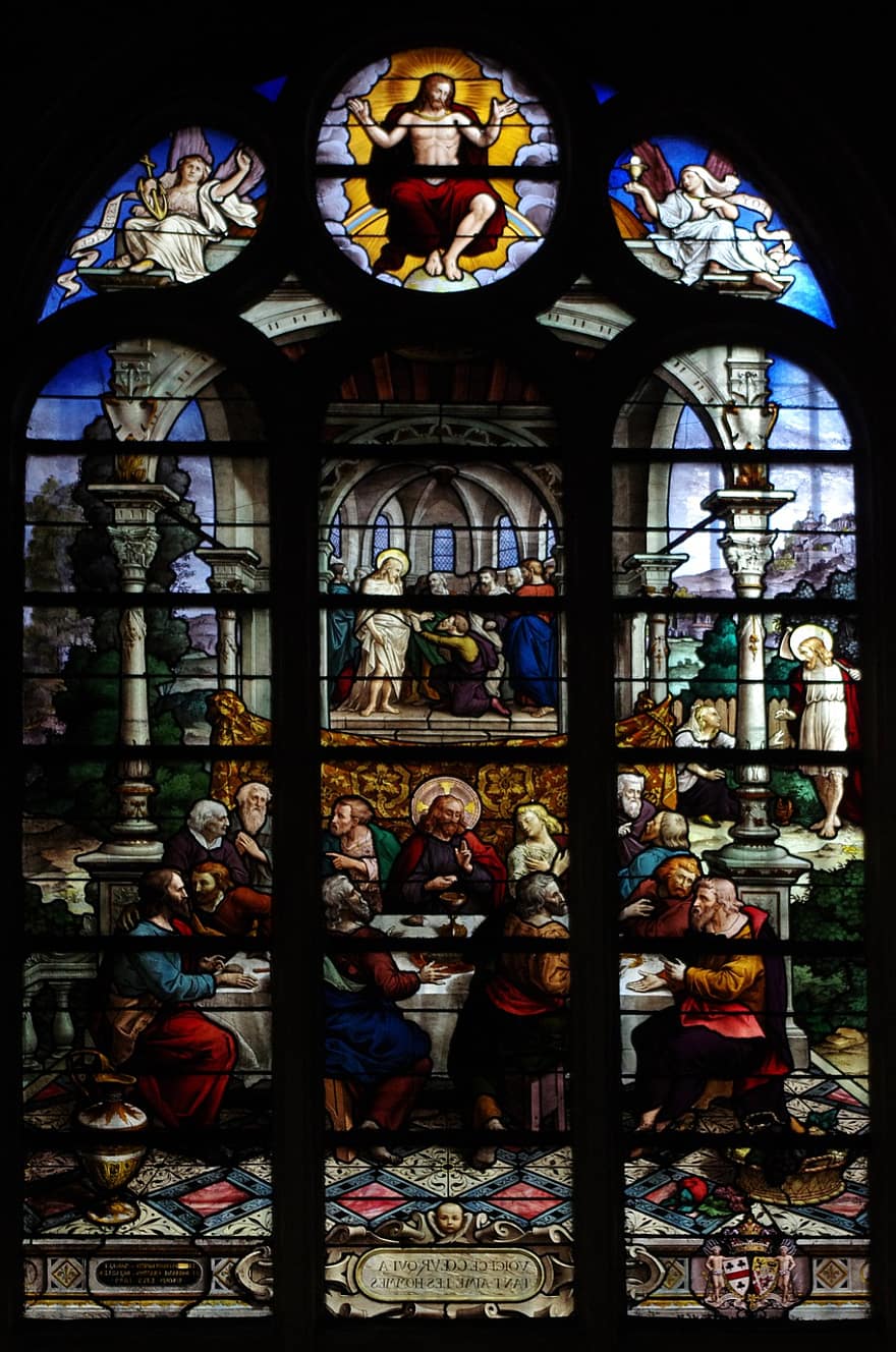 vetro colorato, arte, Chiesa, finestra, bicchiere