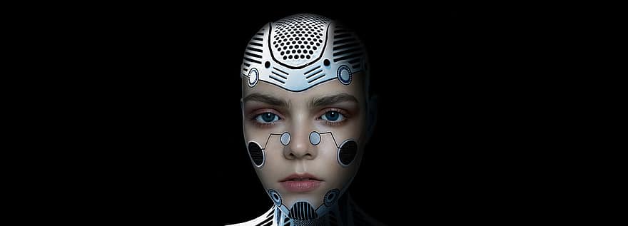 meisje, cyborg, portret, robot, futuristische, fantasie, sci-fi, android, Science fiction, samengesteld, fotomanipulatie