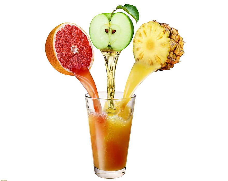 питие, коктейл, напитка, ананас, плодове, грейпфрут