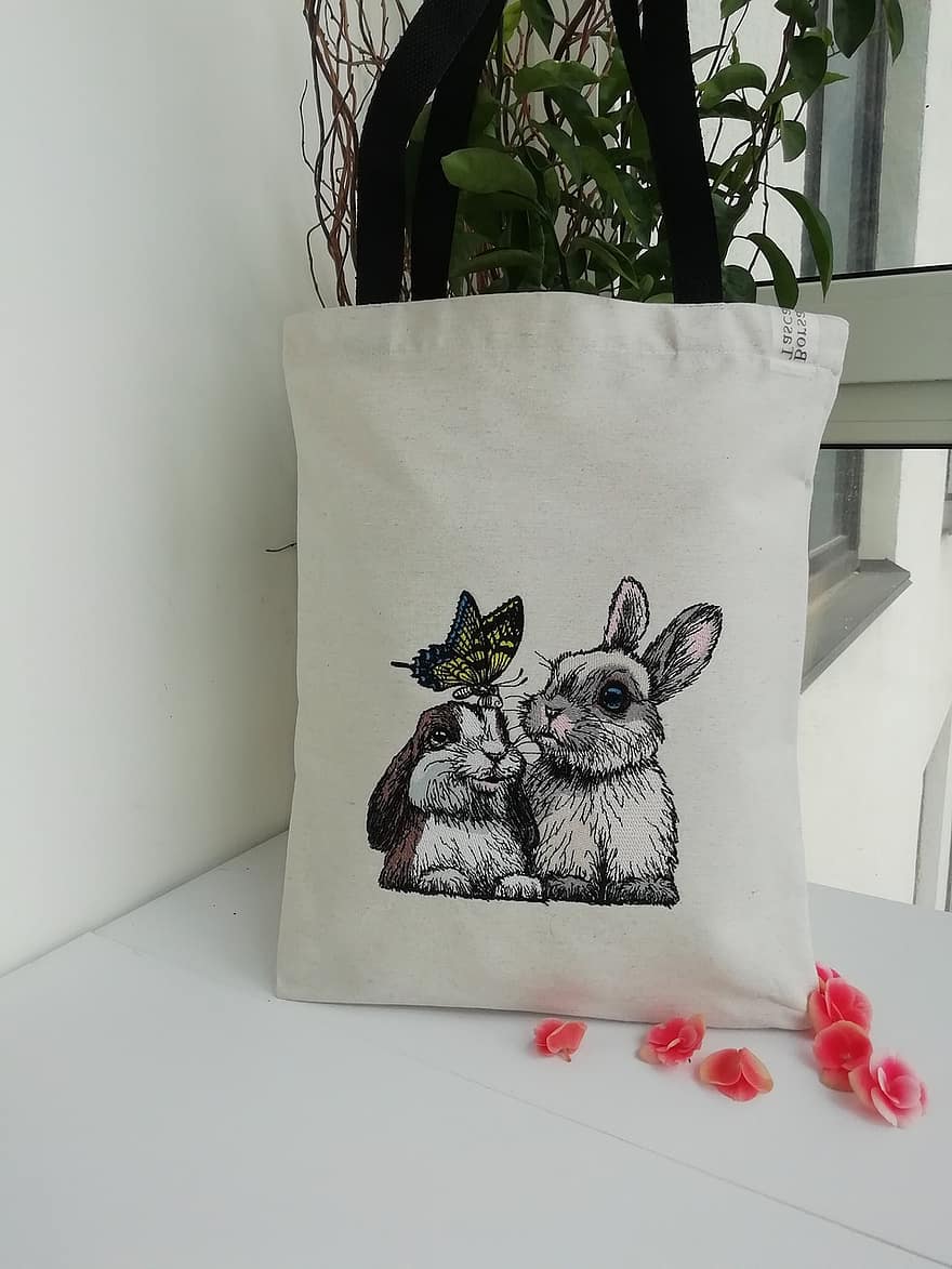 ekologiczna torba, torba na zakupy, torba, Królik, królik