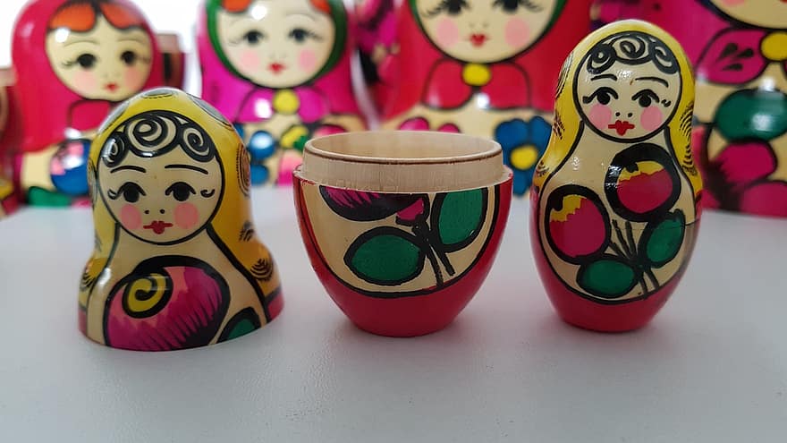 matryoshka dukker, russisk dukke, kunsthåndværk, barndom