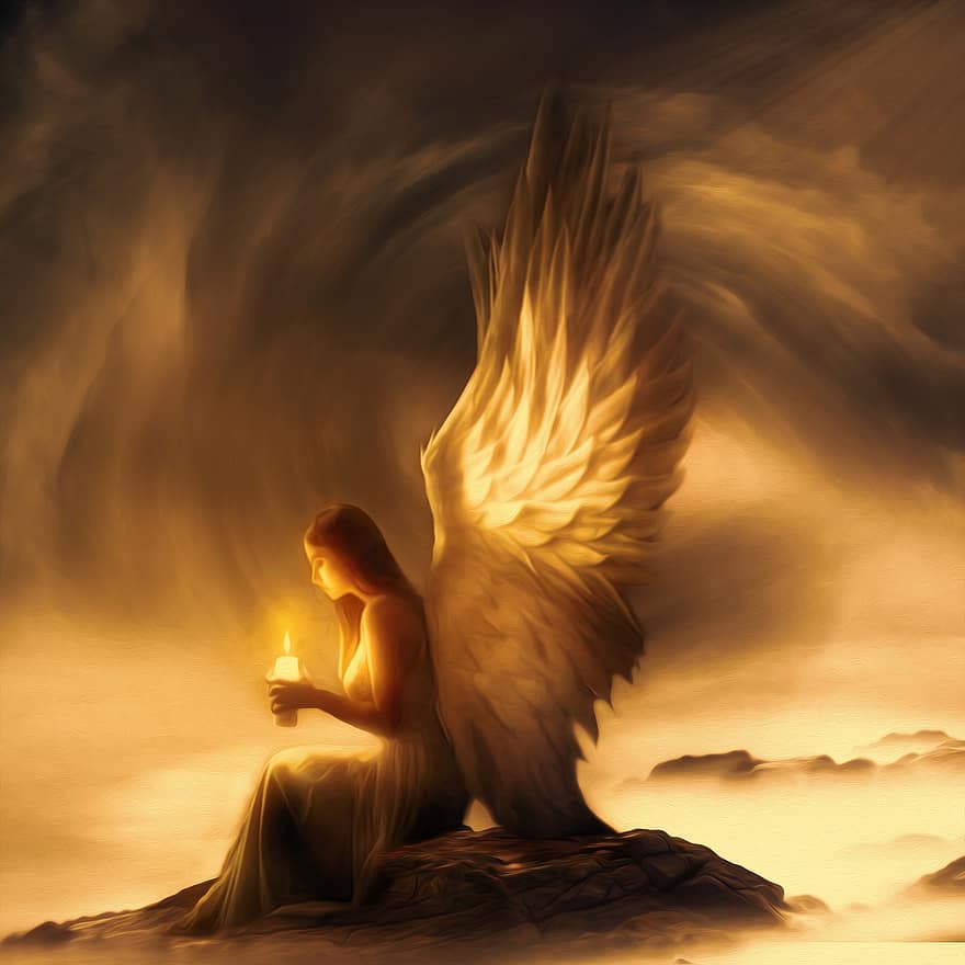 skrzydło, anioł, módl się, nadzieja, wiara