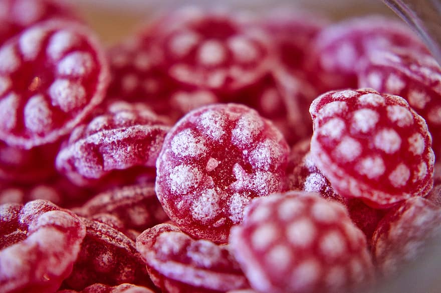 Candy, Calories, Sweets, Raspberry, Unhealthy, food, close-up, fruit, macro, gourmet, organic