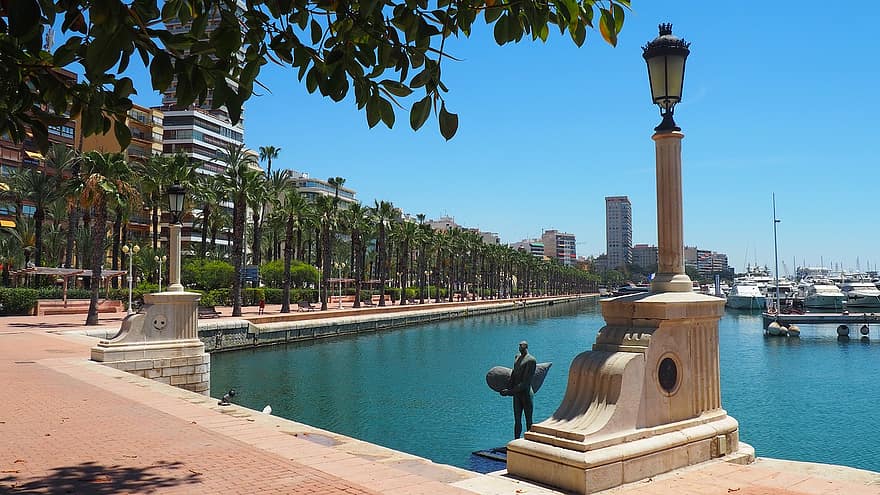 monument, havn, Strand, katedral, Middelhavet, Alicante, altea, arkitektur, Spania, sommer, by