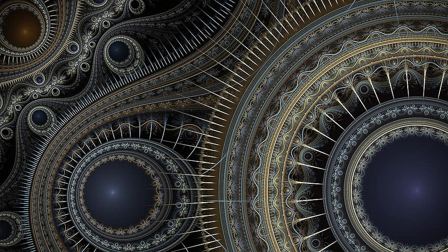 Fractal, Spikes, Gears, Abstract, Fractal Art, Pattern, Gray Abstract, Gray Art