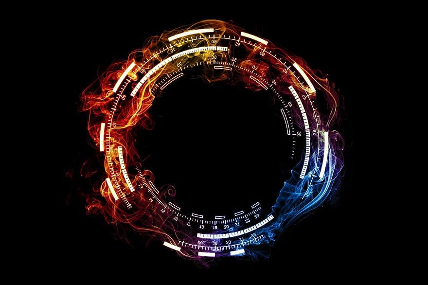 Circles, Technology, Abstract, Background, Wallpaper, Futuristic, Flame, Fire, Design, Machine, Virtual