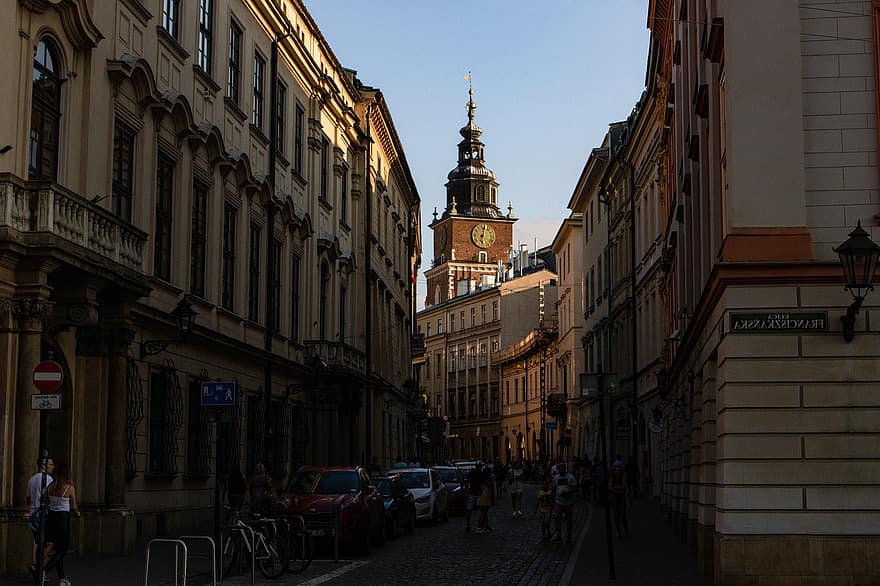 Wawel, székesegyház, Lengyelország, krakow, utca, torony, templom, épületek, út, város, városi