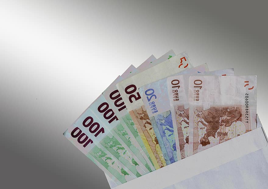 Euro, Stapel, Geld, Währung, Euro-Zeichen, Dollar-Note, Rechnungen, Papiergeld, Finanzen, Wert, Zahlen