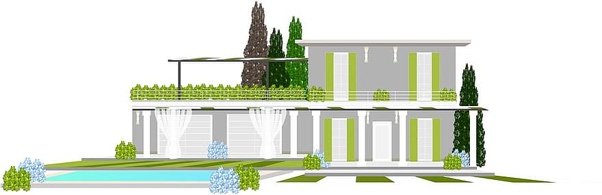 architecture, conception, villa