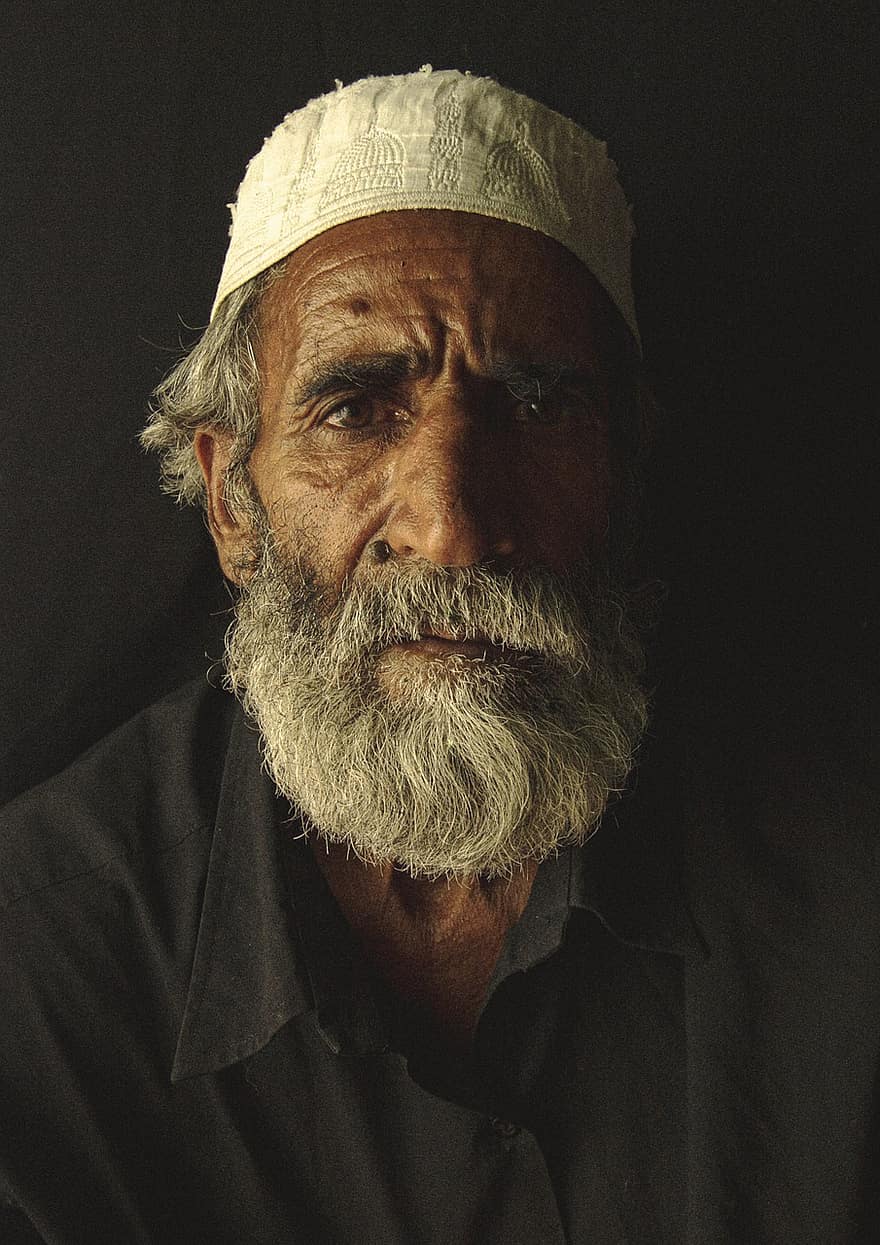 yaşlı adam, balon adam, Pers Adam, portre, İran, adam, sistan ve belucistan eyaleti, erkekler, sakal, kıdemli yetişkin, bir kişi