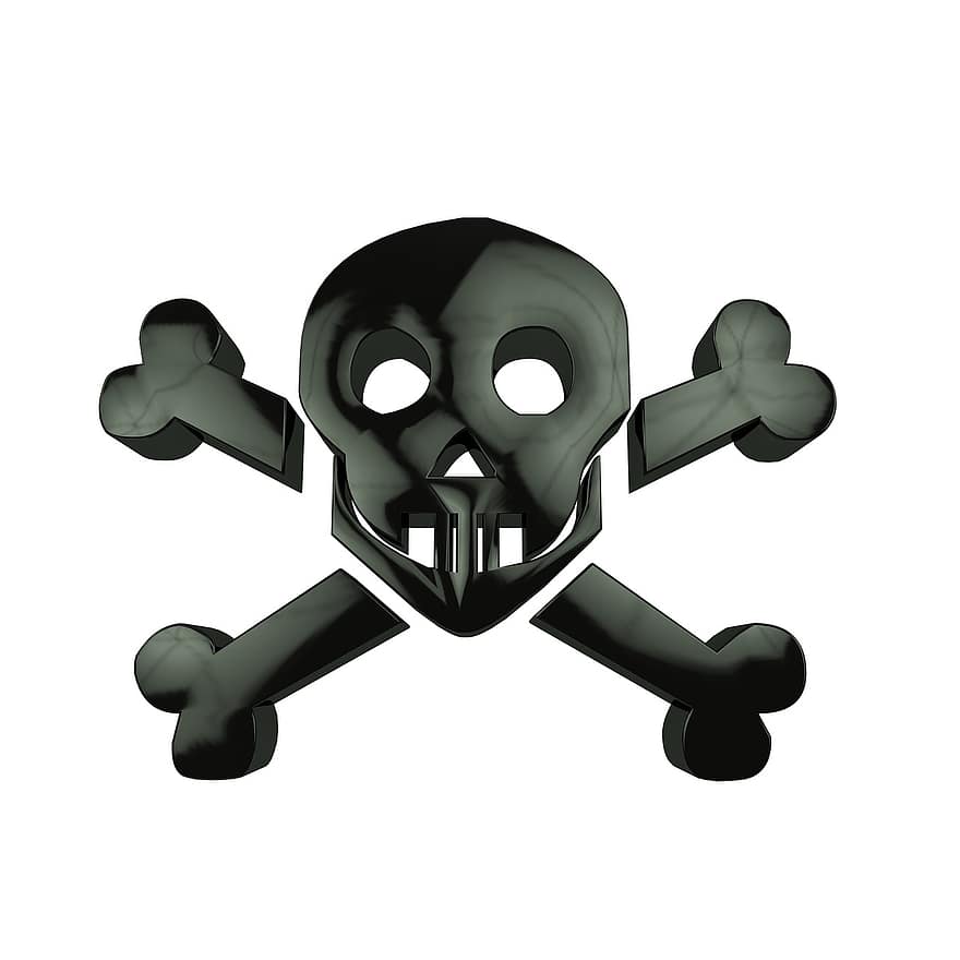 логотип, кнопку, символ, символів, 3d, череп і кістки, чорний, смерть, череп, кістка
