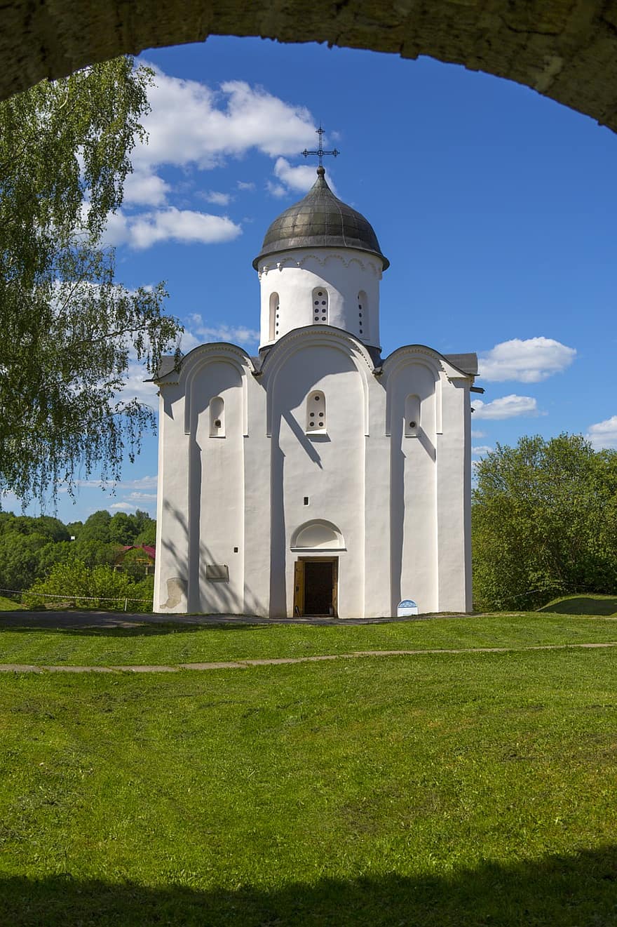 Staraya Ladoga, Kirche, st, George's Kirche, Dorf, alt, Russland