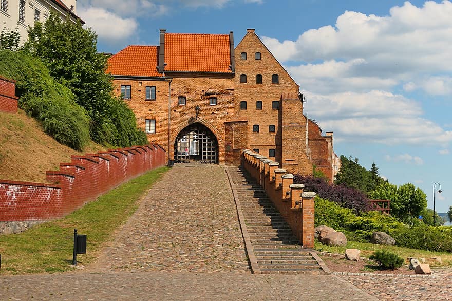 Brama Wodna, bygning, Grudziadz, Polen, vandport, arkitektur, monument, milepæl, kornkammer, museum, gotisk