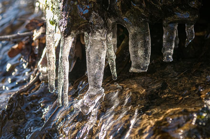 stalactite, la nature, texture, en plein air