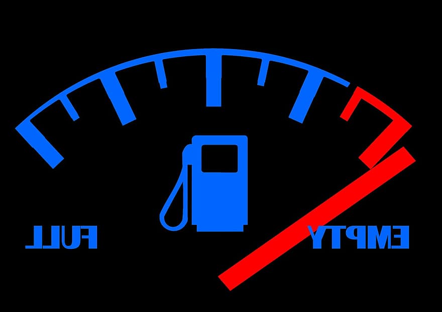 Anzeige, Benzin, Panzer, Kraftstoffanzeige, voll, leeren, Treibstoff, Gas, schwarz, rot, Energie