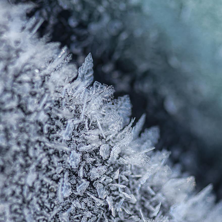 frost, vinter-, kristaller, makro, strukturera, textur