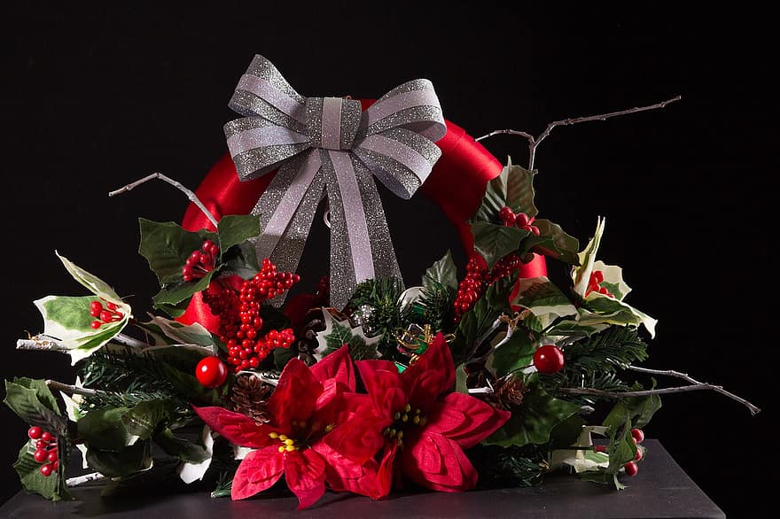 decoració, Nadal, regal, present, festa, temporada, celebració, full, fons, hivern, primer pla