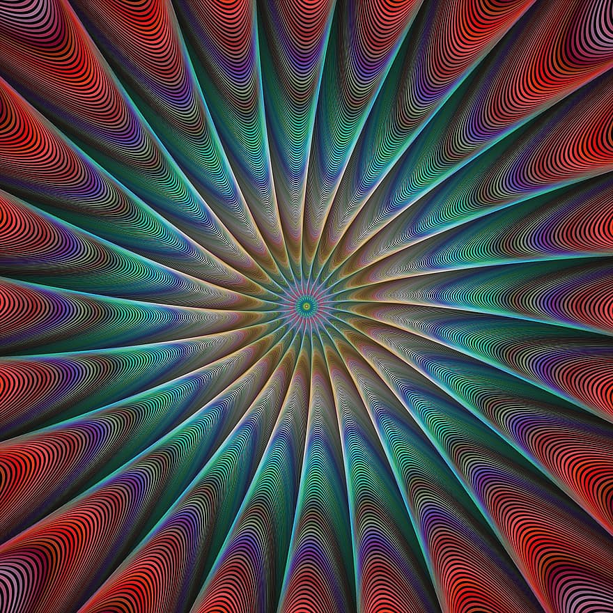 fractal, pavo real, representación, generado por computadora, digital, fantasía
