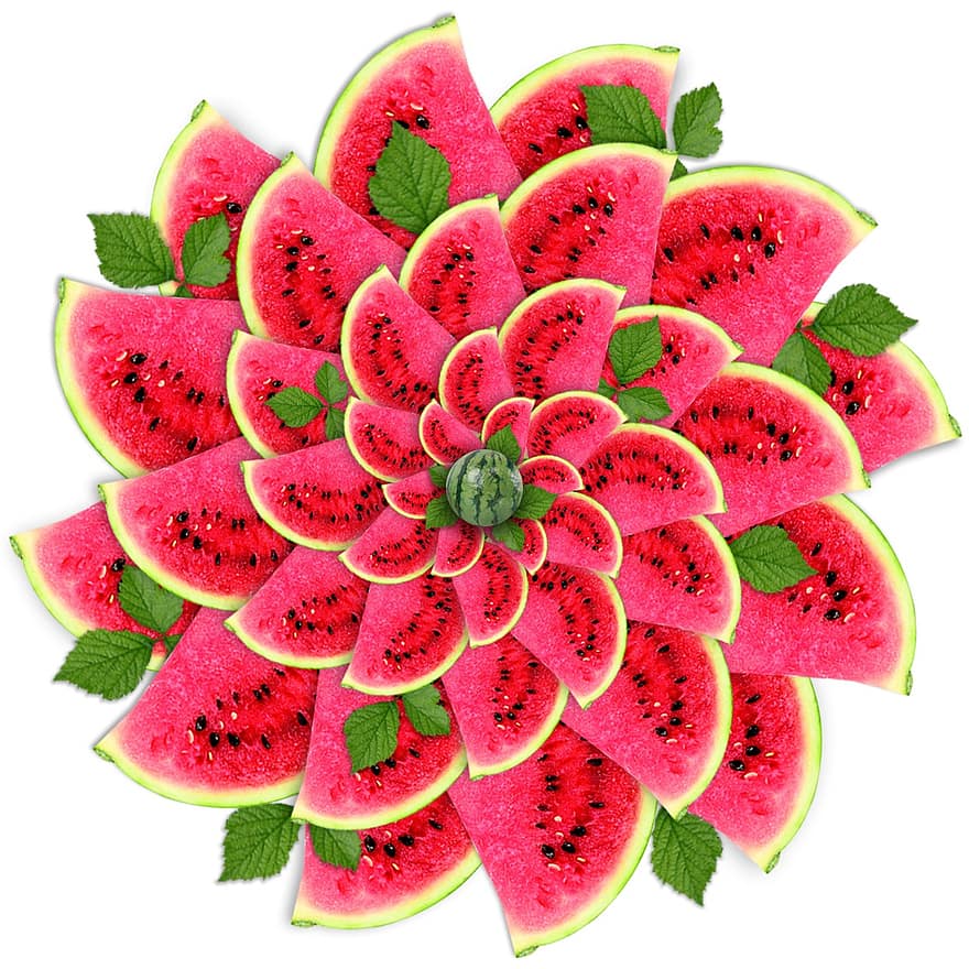 geometri, Färg, geometrisk, abstrakt bild, former, färgrik, vattenmelon, röd, röd färg, färsk, bakgrundsskärm