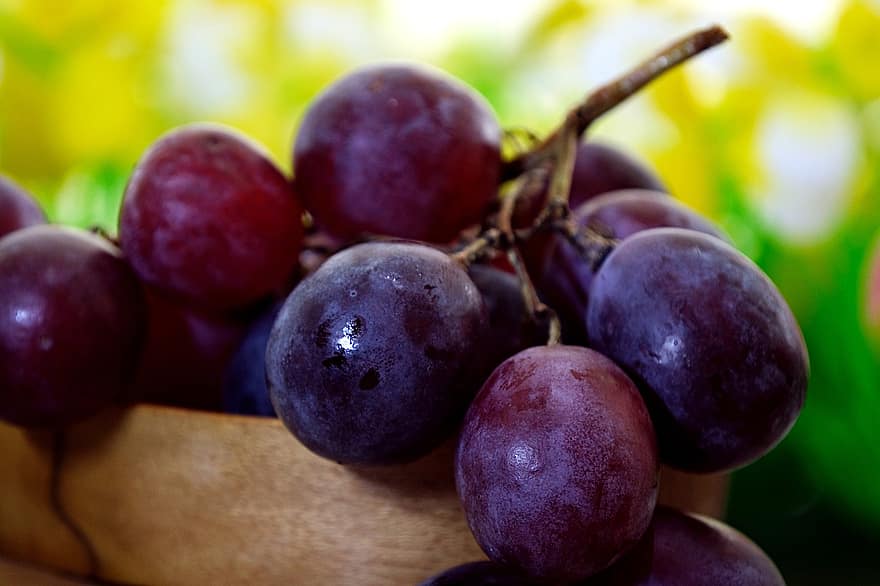 фрукты, виноград, свежий, здоровый, милая, свежесть, питание, созревший, крупный план, органический, лист