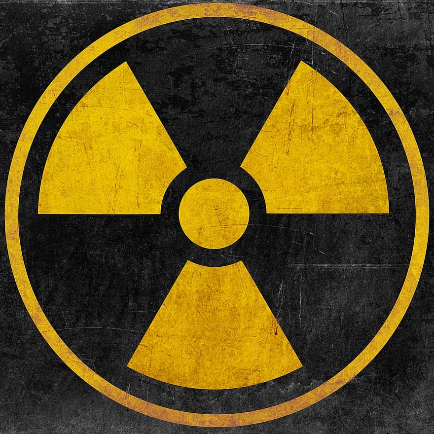 záření, symbol, nebezpečí, nukleární energie