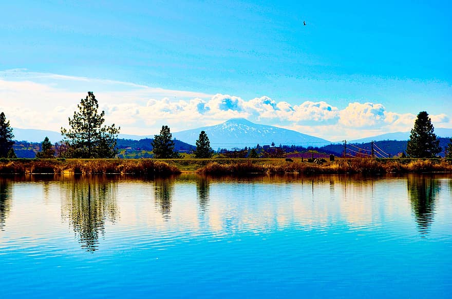 Yreka, california, Hoa Kỳ, hồ nước, núi