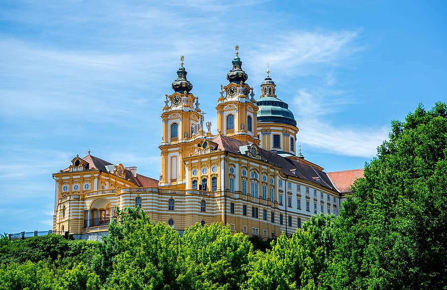 stylo, monastère, Wachau, L'Autriche, église, architecture, Melk, baroque, héritage du monde, nef, Danube