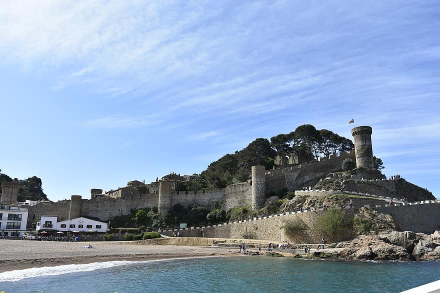 κάστρο, η άμμος, lloret de mar, διάσημο μέρος, αρχιτεκτονική, ιστορία, ταξίδι, ταξιδιωτικούς προορισμούς, καλοκαίρι, ο ΤΟΥΡΙΣΜΟΣ, ακτογραμμή