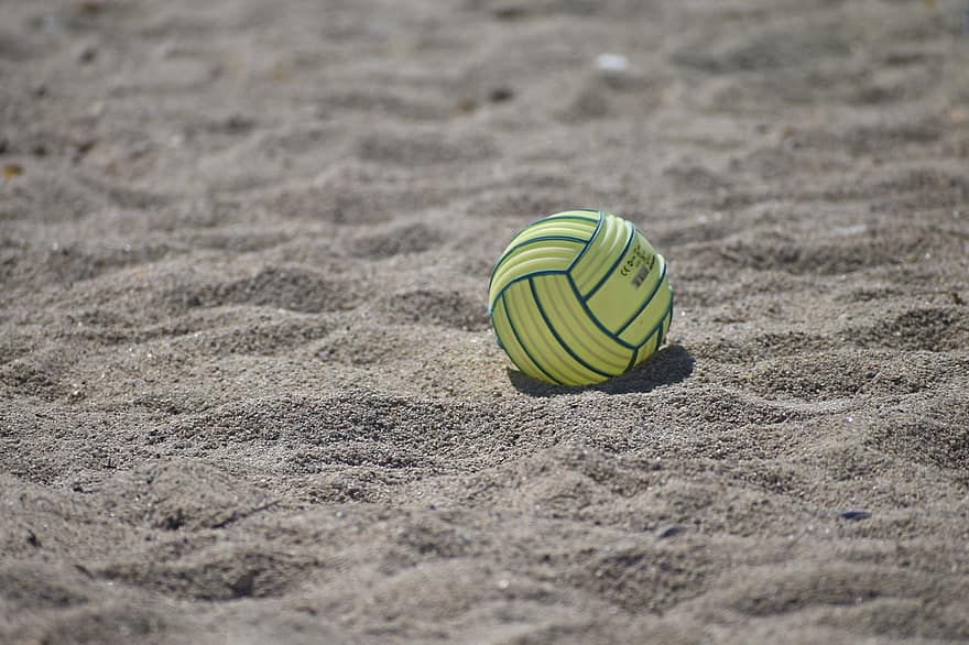 мяч, игра, пляж, летом, песок, играть, пляжный воллейбол