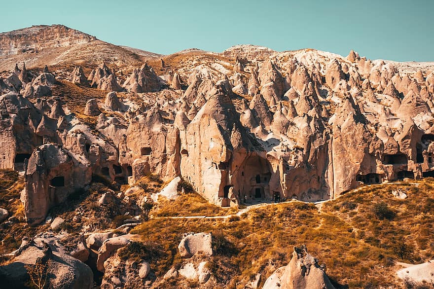Zelven ulkoilmamuseo, Cappadocia, luola, maisema, vuori, luonto, kiviä, historiallinen, Zelve, Anatolia, Nevşehir