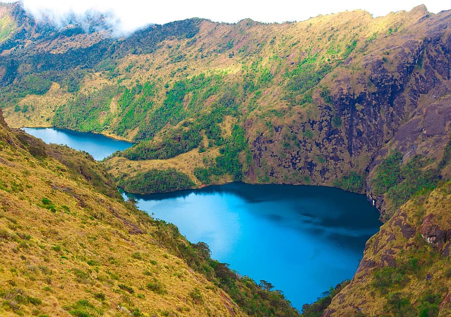 bjerge, søer, natur, landskab, vand, naturskøn, landskabet, dal, Papua Ny Guinea, Wilhelm-bjerget, udendørs