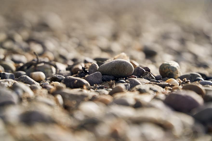stenar, jord, småsten, grus, närbild, sten, bakgrunder, kustlinje, sand, sommar, vatten