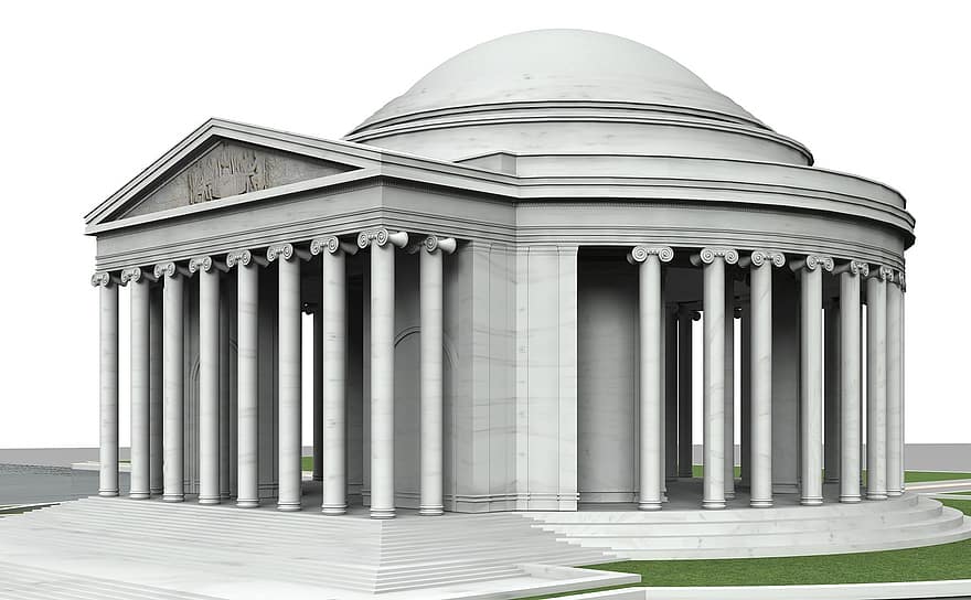 Thomas, Jefferson, Mémorial, Washington, ré, c, architecture, bâtiment, église, lieux d'intérêt, historiquement