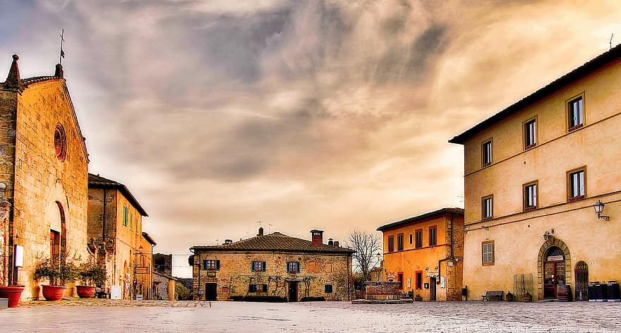 Monteriggioni, toscana, middelalderen, Siena, rejse